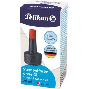 Encre pour tampon en caoutchouc polymère Pelikan 4K rouge en flacon plastique de 28 ml - Product Image 1