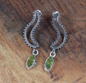 Boucles d'oreilles en argent sterling avec péridot, bijoux en pierres précieuses facettées faits à la main, boucles d'oreilles en pierre naturelle, cadeau pour femmes - Product Image 6