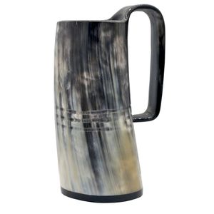 BAR NATURAL PULIDO ARTESANAL VIKING BEBER HORN BEER STEIN Beber Cuerno taza Vikingo Beber Cuerno Taza de café - Product Image 6