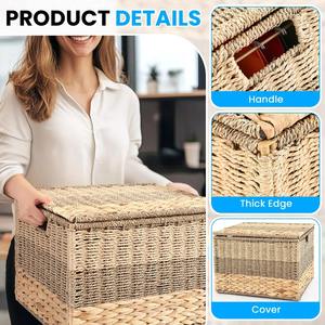 Cesta de Almacenamiento Grande, Cesta de Almacenamiento Hecha a Mano, Venta al por Mayor, Ecológica, Hecha en Vietnam - Product Image 4