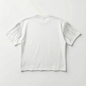 T-shirt graphique pour femme en coton Y2K de 240 g/m², lourd, avec diamants 3D en strass, effet délavé, coupe ample et oversize, streetwear - Product Image 3