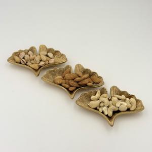 Bol de service pour fruits secs en forme de feuille avec plateau, design moderne de haute qualité, bol de service de table, couleur dorée, bol en métal - Product Image 3