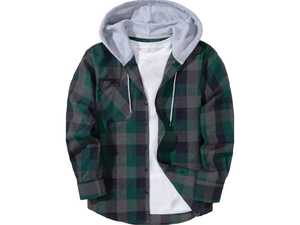T-shirt à capuche en flanelle surdimensionné élégant Chemise à capuche décontractée à manches longues à carreaux pour streetwear unisexe avec logo personnalisé vente en gros - Product Image 6