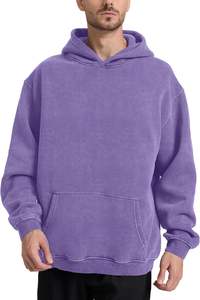 Otoño Streetwear Sudaderas con capucha Diseño forrado Logotipo frontal Impresión de pantalla de seda Digital Tie-Dye Lavado ácido Técnicas de lavado Sólido con capucha - Product Image 3