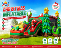 Château gonflable commercial Super Castle en PVC de 0,55 mm avec toboggan 8x5m, certifié CE, installation facile avec souffleur
