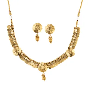 Wholesale Antique Gold Plated Temple Necklace Set - A1983