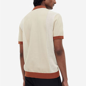 Polo de algodón 100% para hombre, cómodo ajuste regular con cierre de 3 botones, cuello elástico de tacto suave - Product Image 2