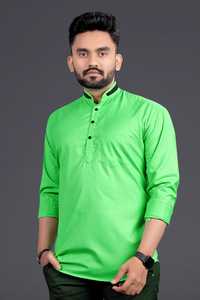 Tradizionale uomo breve Kurta di cotone pesante con molti colori luminosi <span class=keywords><strong>3</strong></span> bottoni tasca sul petto - Product Image 4