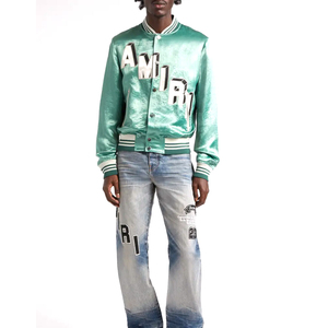 Veste super universitaire en satin de soie en vrac de haute qualité, produit le plus vendu de baseball personnalisé, veste universitaire en satin - Product Image 2