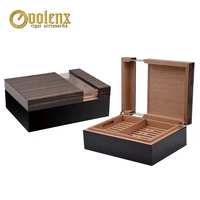 Fabricant personnalisé Boîte transparente en bois de cèdre acrylique de grande capacité humidificateur à cigares hydratant de puros