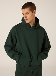 Sudadera con capucha de algodón 100% tejida de gran tamaño para hombres-Impresión digital Liso teñido Elegante Aspecto de calle de invierno - Product Image 3