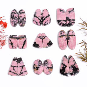 Approvisionnement direct d'usine Rhodonite paire de pierres précieuses Cabochons en vrac pierres naturelles pour collier fait main Bracelet fabrication de bijoux - Product Image 5