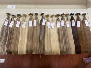 Cheveux raides de qualité de luxe couleur naturelle sans perte ni enchevêtrement cheveux à la kératine à pointe F - Product Image 6