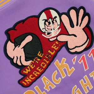 Chaqueta Universitaria de Lana para Hombre, Otoño Invierno, Talla Grande, Mangas de Cuero Estilo Béisbol, Estilo Grafiti, Chaquetas para Hombre - Product Image 4