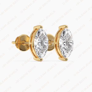 Boucles d'oreilles tendance en moissanite marquise à quatre griffes, forme flèche, en argent plaqué rhodium, 2 carats, cadeau de fiançailles et de mariage - Product Image 4