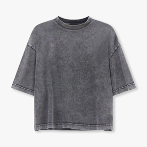 DTG เสื้อยืดลายกราฟิกแนวสตรีทเสื้อยืดเปล่าเสื้อยืดผ้าฝ้ายคุณภาพสูงซักไหล่ตกเสื้อยืดวินเทจขนาดใหญ่ใส่สบาย - Product Image 6