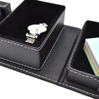 Fournitures de bureau en cuir PU boîtes de rangement de bureau et accessoires organisateur de stockage pour clés cartes papeterie stylo crayon télécommande