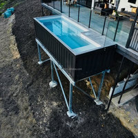 Piscine rectangulaire en acier inoxydable sur mesure pour patio extérieur, luxe modulaire