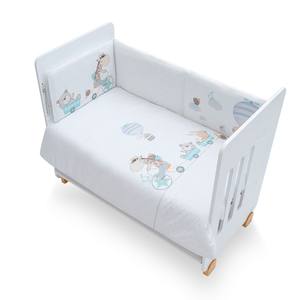 Parure de lit moderne Jirafa Bicicleta 2 pièces coordonnées avec motif dessin animé vert amovible, technique de tissage - Product Image 1