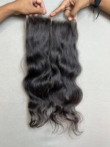Extensiones de pelo virgen Remy baratas con cierre de 5*5 ondas corporales naturales de alta calidad directas de la India Genius Weft Human Blend - Product Image 2