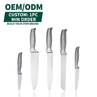 Couteau de cuisine professionnel, ensemble de 5 couteaux de chef Toughbuilt en acier inoxydable intégré, ensemble de couteaux de cuisine personnalisés