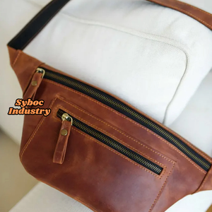 Bolso cruzado para mujer, bolso de maquillaje, riñonera de cuero de vaca Real con correa de hombro ajustable, riñonera para mujer - Product Image 4