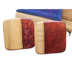 Personalized Table Decoration <b>Wood</b> Epoxy Resin Best Coaster Tabletop <b>Wood</b> <b>Placemats</b> Coaster for Drink for Office & Home - Product Image 1