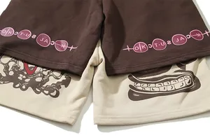 Custom Streetwear Vintage Sun fade Cotton <b>Short</b> <b>Men</b> Distressed <b>Patch</b> Embroidery With Drawstring Acid Wash <b>Shorts</b> for <b>Men</b> - Product Image 5
