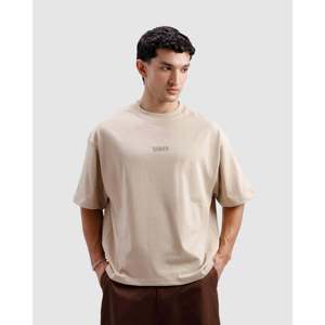 Camiseta Esencial Color Taupe, 100% Algodón, 300g, Estilo Jersey, Lavado Ácido, Diseño Sólido con Características Transpirables - Product Image 1