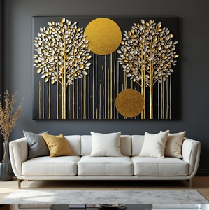 Panel metálico de lujo con diseño de bosque de árboles plateados. Textura brillante para hogares modernos. Disponible a precios de mayoreo. - Product Image 1