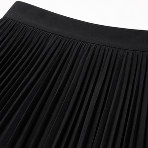 Jupe plissée mi-mollet pour femme à taille élastique, en mélange polyester et mousseline, infroissable, écologique, élégante, coupe trapèze, imprimée, ODM - Product Image 5