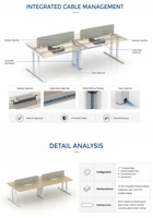 EGROspace Mobilier Minimaliste Haut de Gamme Poste de Travail Modulaire Combiné pour Coworking et Bureau avec Cloison de Séparation pour Employés