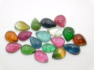 Pierre de guérison en forme de poire, cabochon en vrac, cristaux multicolores, pour la fabrication de bijoux. - Product Image 2