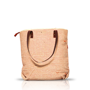 กระเป๋าผ้าสไตล์โบฮีเมียนความจุขนาดใหญ่สำหรับฤดูร้อนกระเป๋าโท้ทปักลายสีส้มพร้อมบริการโลโก้ตามสั่งจากอินเดีย - Product Image 6