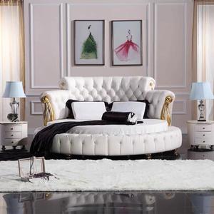 Cama inteligente redonda Hans de madera de caoba de alta calidad con tela para muebles de dormitorio - Product Image 6