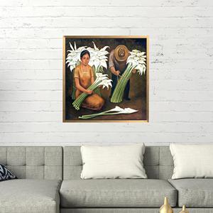 Tableau imprimé sur toile : cadeau personnalisé pour maman, design Diego Rivera, encadré or. - Product Image 1