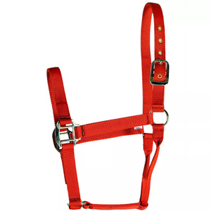 Best Manufacturer's New Red Horse Riding Halters 6mm <b>Thick</b> High Density Nylon Leather English Saddle Style Adjustable Bridle - Product Image 3