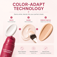 Base de Maquillaje que Cambia de Color, Ajusta Automáticamente la Base Líquida para Mujeres, con SPF 50, Hidratación Profunda y Refina los Poros