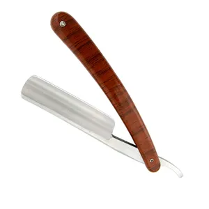 Kunden spezifische Friseur Rasiermesser Edelstahl Rasierer für Männer Holzgriff Friseur Rasiermesser für die Schönheit