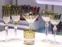 Verres à whisky de luxe en cristal blanc taillé à la main, capacité 200 ml, pour whisky et Hock