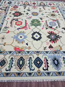 Alta calidad persa Oushak patrón abstracto 7x8 puerta y pasillo corredor bordado algodón alfombra para sala de estar decoración del hogar - Product Image 4