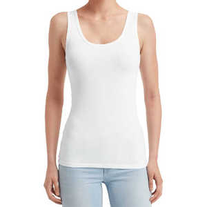 Camiseta sin mangas de punto blanco para mujer, cuello redondo, informal, ligera, de verano, 100% poliéster. - Product Image 1