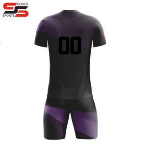 Custom Plus Big Size Men's Soccer Jersey Sets Black and Red Sublimation Football Uniforms <b>Stitched</b> for Teams - Product Image 6