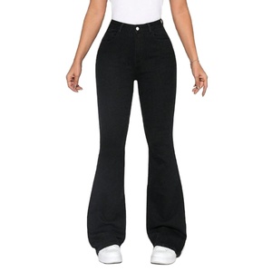 Jean slim noir taille haute en denim pour femme, style vintage tendance, respirant, écologique, streetwear, mode, tailles 26-40 - Product Image 1