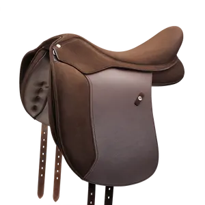 Sillín de doma de cuero Premium de alta calidad Cómodo paseo equilibrado Estilo inglés Asiento profundo Árbol de plástico de madera - Product Image 3