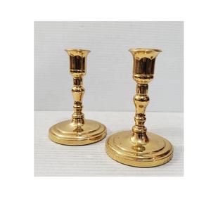 Paire de bougeoirs en laiton vintage bougie chauffe-plat en laiton cadeau de mariage modernisme bougeoir en laiton pour cadeau et décoration de la maison - Product Image 3