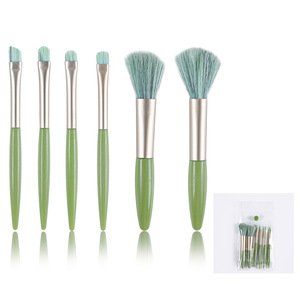Ensemble de 6 pinceaux de <span class=keywords><strong>maquillage</strong></span> durables à poils doux avec crayon à lèvres et crayon à sourcils pour le visage et les yeux/fard à joues, kit <span class=keywords><strong>complet</strong></span> portable - Product Image 4