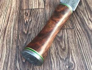 Cuchillo de Acero Damasco Hecho a Mano con Hoja de Acero con Alto Contenido de Carbono y Mango de Cuerno de Toro, Dureza MDM HRC60-65, Cuchillo de Camping de Grado Industrial - Product Image 2
