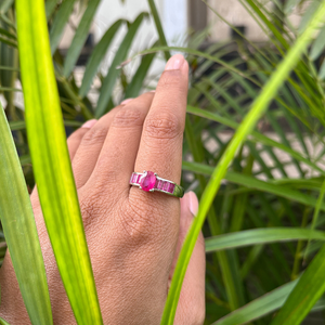 Anillo de compromiso de Plata de Ley 925 hecho a medida con conjunto de rubí de lujo, joyería de lujo hecha a mano a la moda para bodas, fiestas, regalo - Product Image 4