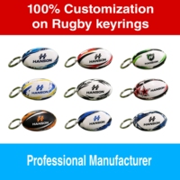 Llaveros de Rugby Personalizados de PVC/PU/Goma de Alta Calidad, Llaveros de Rugby con Marca Personalizada, Color Personalizado